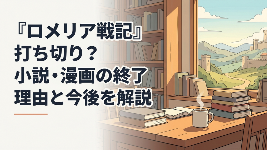 ロメリアが戦場跡から未来の国づくりを見据える戦記ファンタジーの壮大な風景